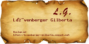Lövenberger Gilberta névjegykártya